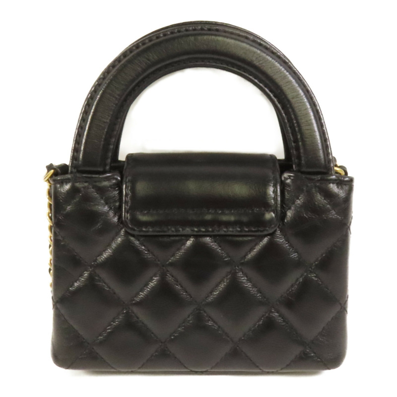 CHANEL 牛皮皮革Kelly Nano金扣手挽肩背兩用袋-1