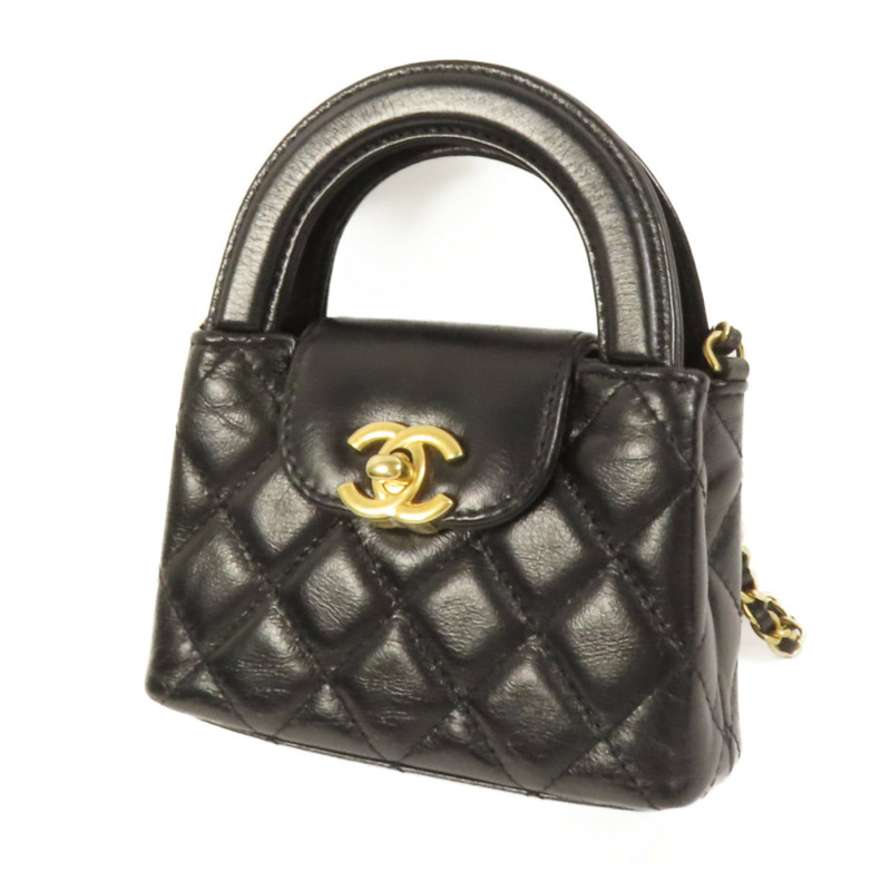 CHANEL 牛皮皮革Kelly Nano金扣手挽肩背兩用袋-2