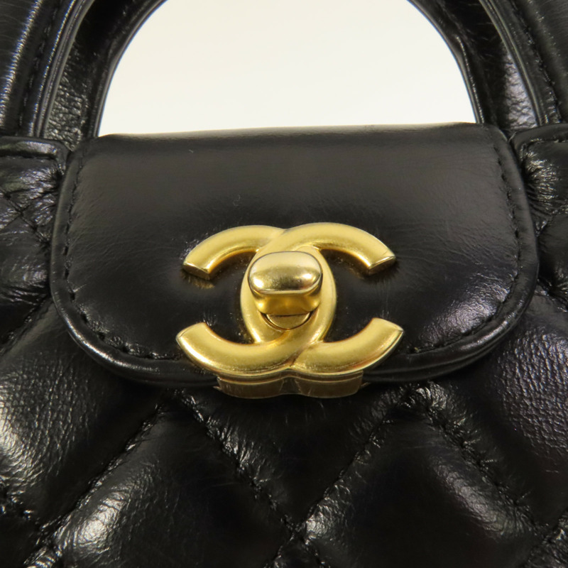 CHANEL 牛皮皮革Kelly Nano金扣手挽肩背兩用袋-5