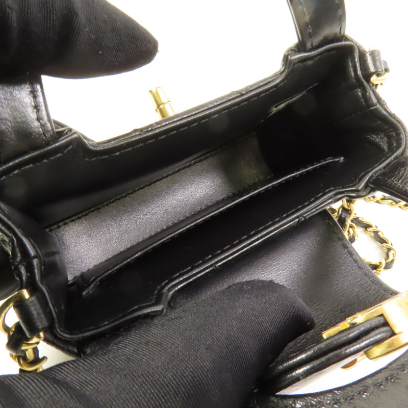 CHANEL 牛皮皮革Kelly Nano金扣手挽肩背兩用袋-6