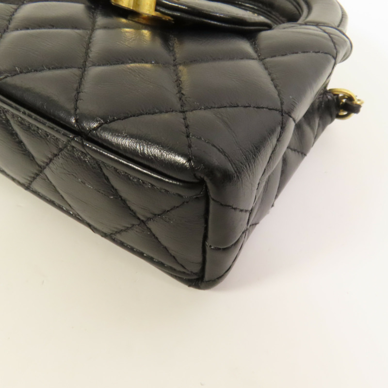 CHANEL 牛皮皮革Kelly Nano金扣手挽肩背兩用袋-12