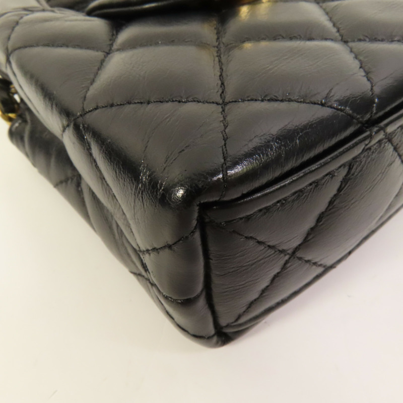 CHANEL 牛皮皮革Kelly Nano金扣手挽肩背兩用袋-13