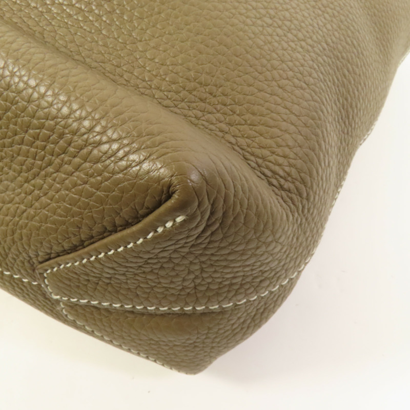 HERMES Clemence皮革Double Sens 35手挽袋 Etoupe/Rouge Tomato-10