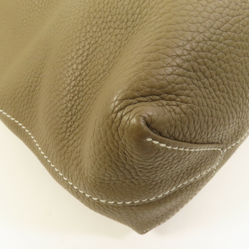 HERMES Clemence皮革Double Sens 35手挽袋 Etoupe/Rouge Tomato-11