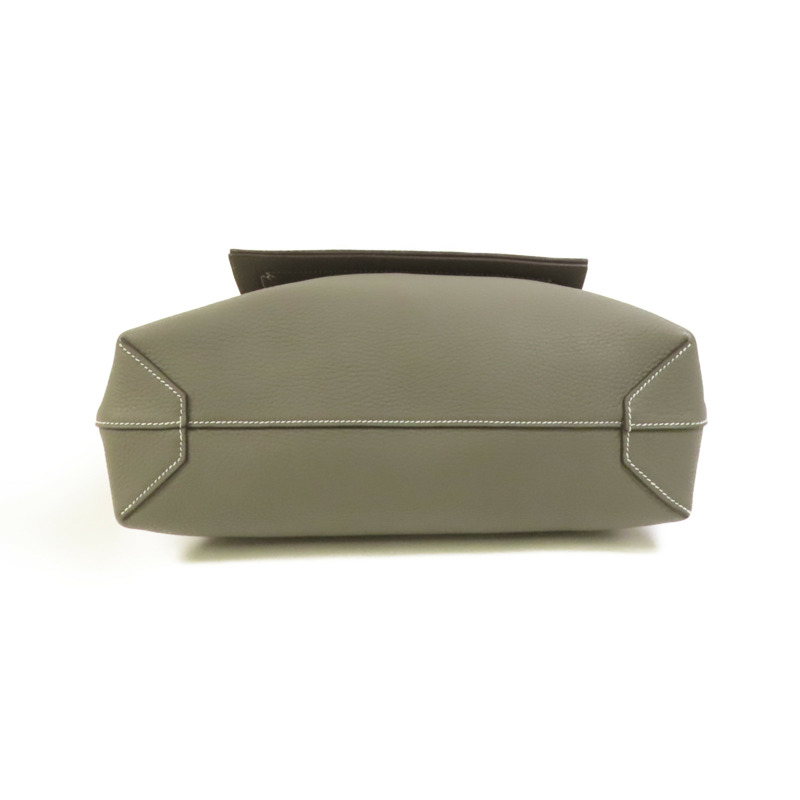 HERMES Clemence皮革Cabasellier 31手挽袋Gris Meyer-3