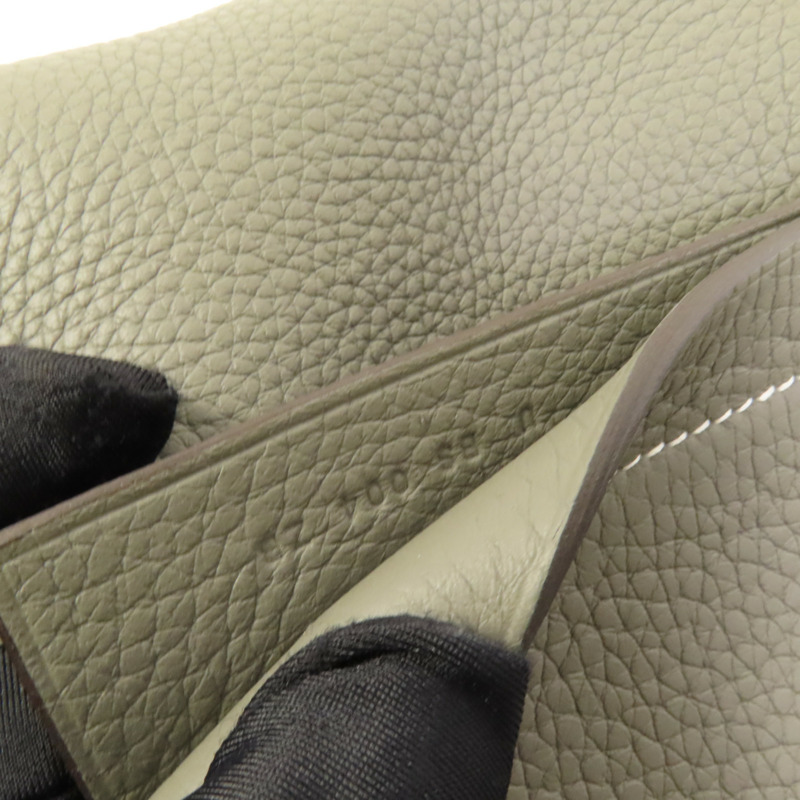 HERMES Clemence皮革Cabasellier 31手挽袋Gris Meyer-7