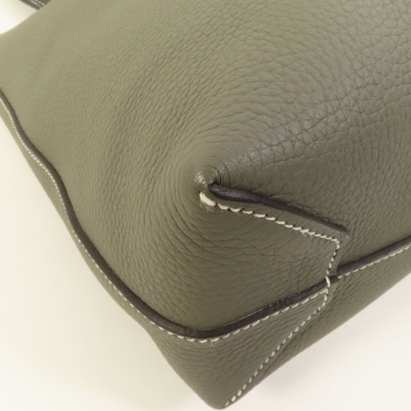 HERMES Clemence皮革Cabasellier 31手挽袋Gris Meyer-10