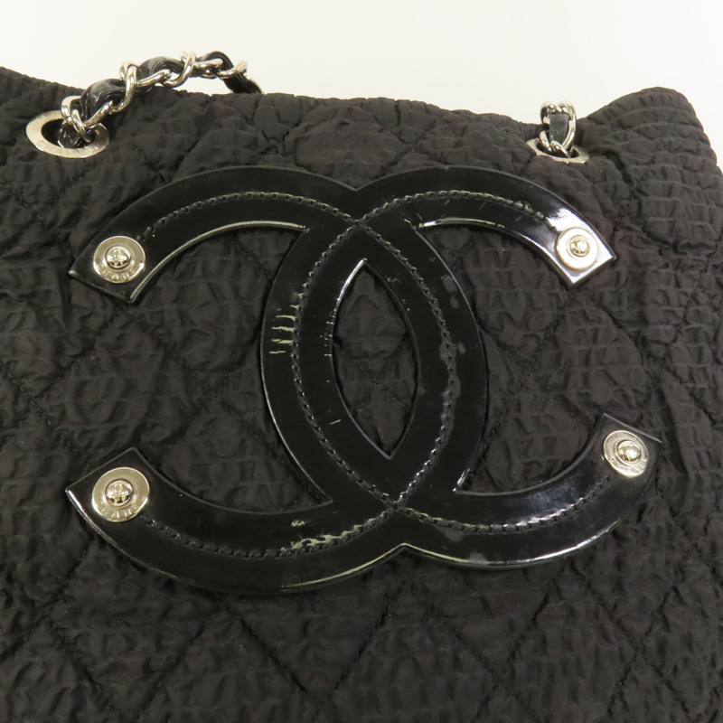 CHANEL 尼龍Pre-Owned 2009 CC銀扣手挽袋-6