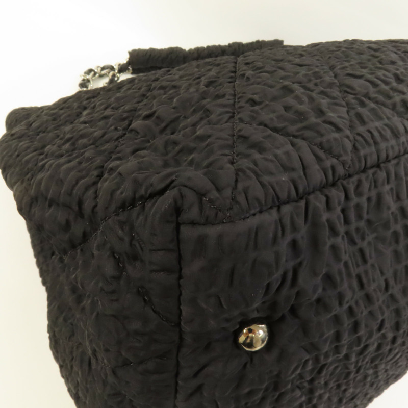 CHANEL 尼龍Pre-Owned 2009 CC銀扣手挽袋-10