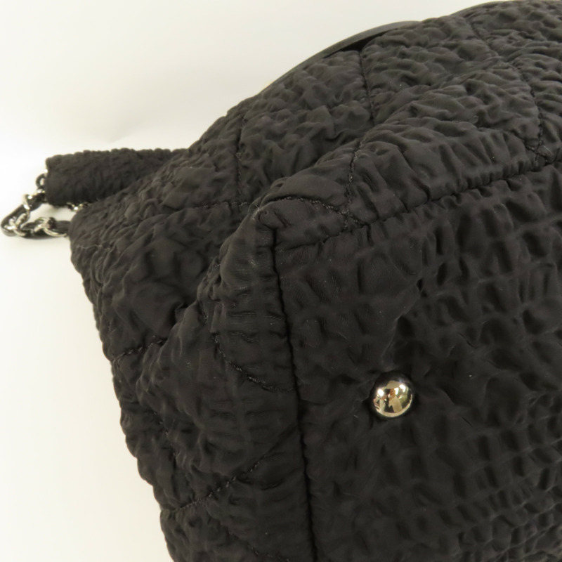 CHANEL 尼龍Pre-Owned 2009 CC銀扣手挽袋-12