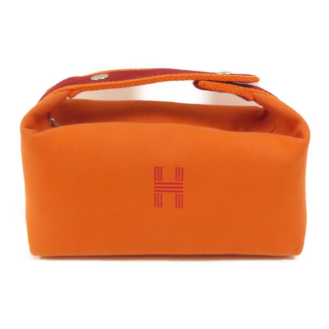 HERMES 帆布Bride A Brac銀扣手挽袋