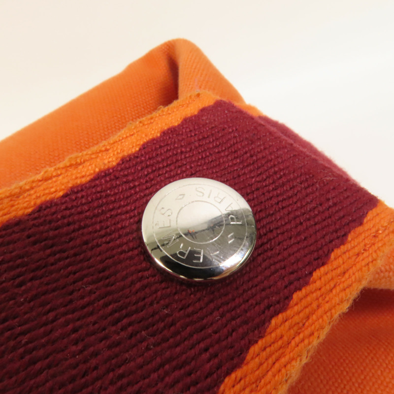 HERMES 帆布Bride A Brac銀扣手挽袋-6