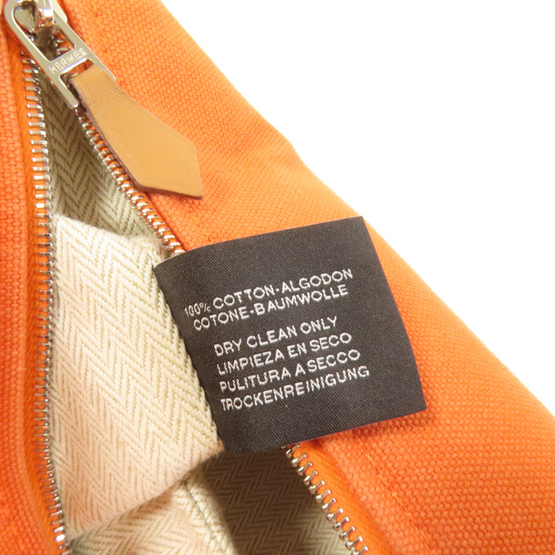 HERMES 帆布Bride A Brac銀扣手挽袋-9