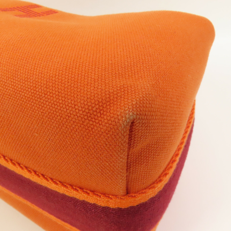 HERMES 帆布Bride A Brac銀扣手挽袋-11