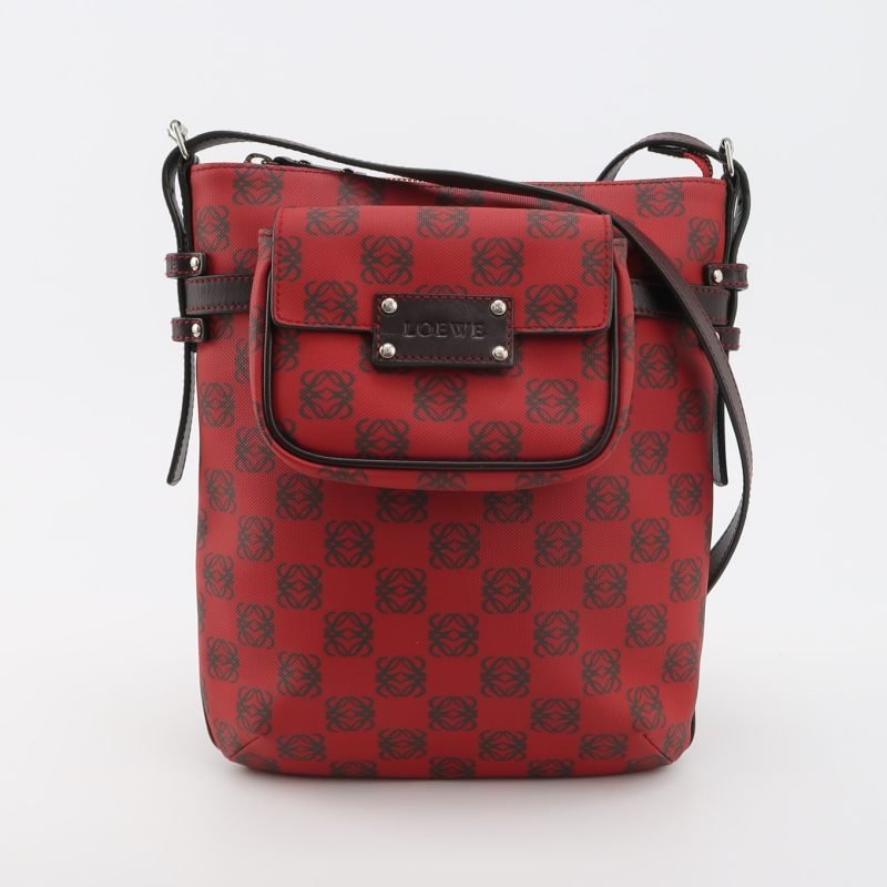 Loewe牛皮老花壓紋字母Logo字母包斜挎包單肩包-2