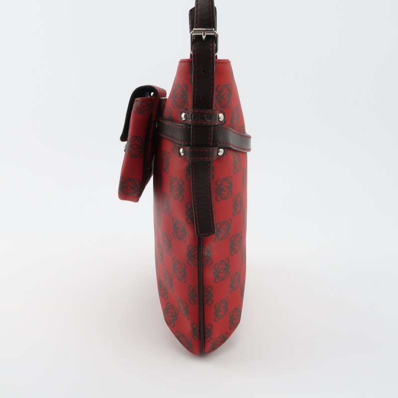 Loewe牛皮老花壓紋字母Logo字母包斜挎包單肩包-3