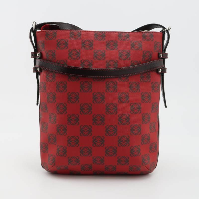 Loewe牛皮老花壓紋字母Logo字母包斜挎包單肩包-5