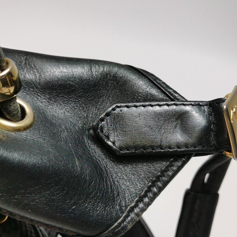 Saint Laurent牛皮拼色三角YSL logo水桶包單肩包-19