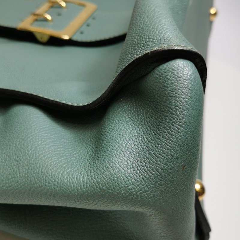 Burberry The Banner班納牛皮純色雙搭扣單肩包-16