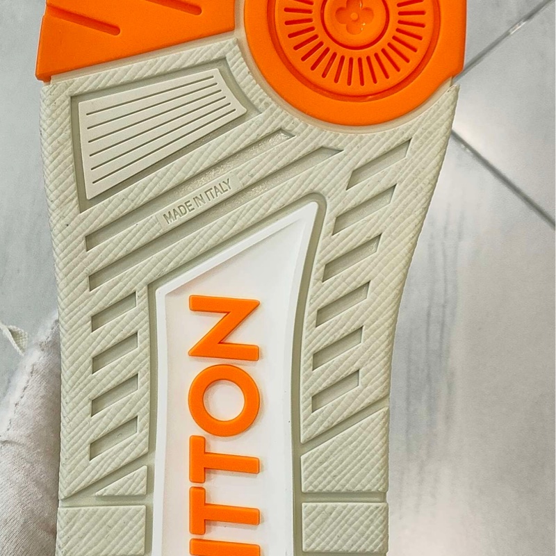 路易威登/Louis Vuitton 橙色蘇富比棋盤格 低幫板鞋 男款 牛皮革EU42碼-4