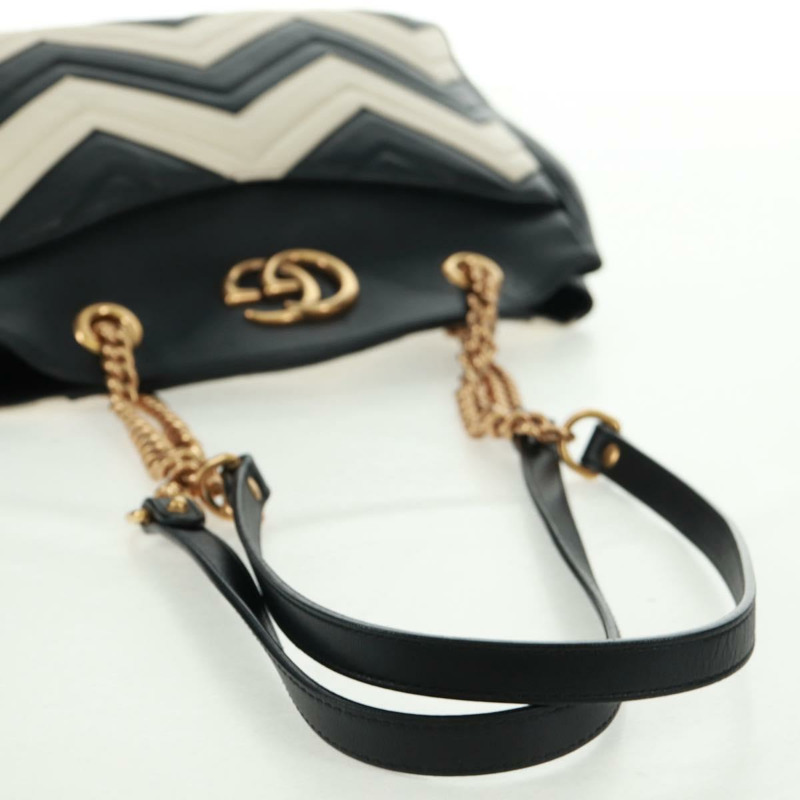 【日本直送】GUCCI GG Marmont 鏈條單肩包 黑色 金色 443501 正品 161601V-6