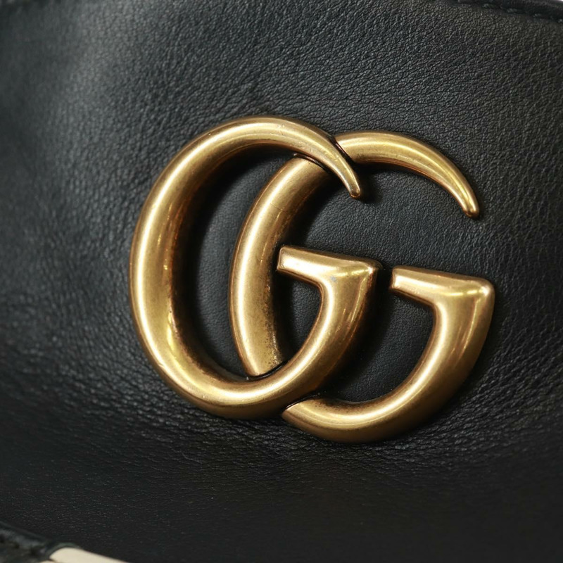 【日本直送】GUCCI GG Marmont 鏈條單肩包 黑色 金色 443501 正品 161601V-17