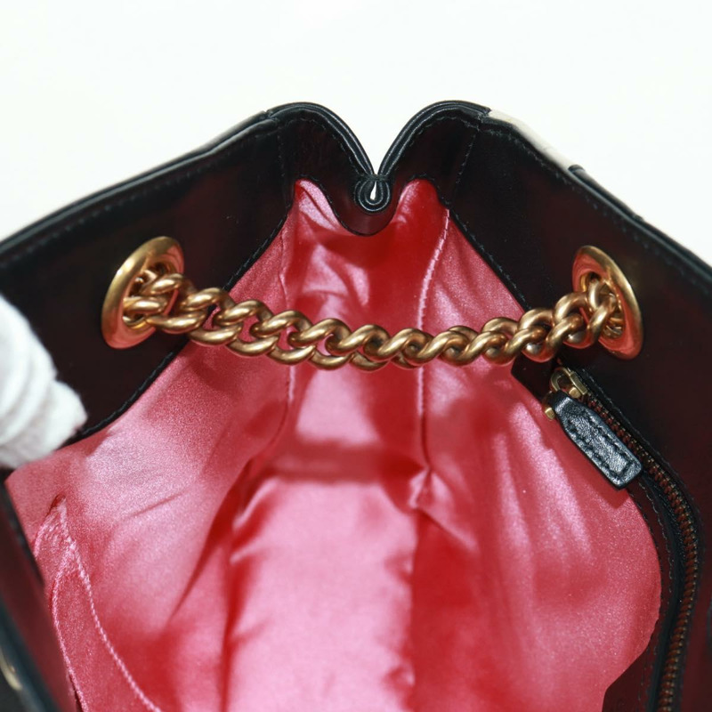 【日本直送】GUCCI GG Marmont 鏈條單肩包 黑色 金色 443501 正品 161601V-20