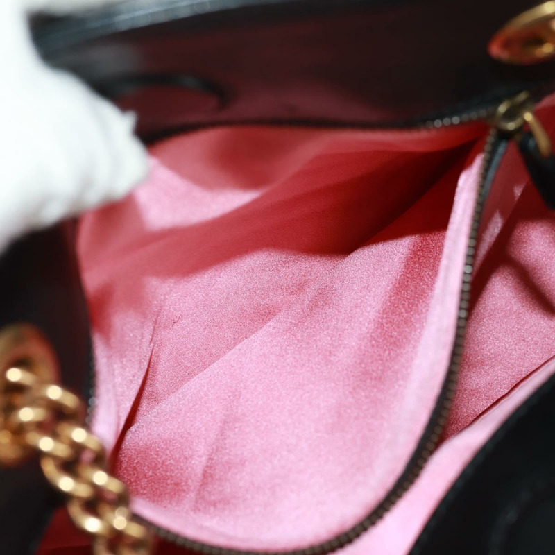 【日本直送】GUCCI GG Marmont 鏈條單肩包 黑色 金色 443501 正品 161601V-22