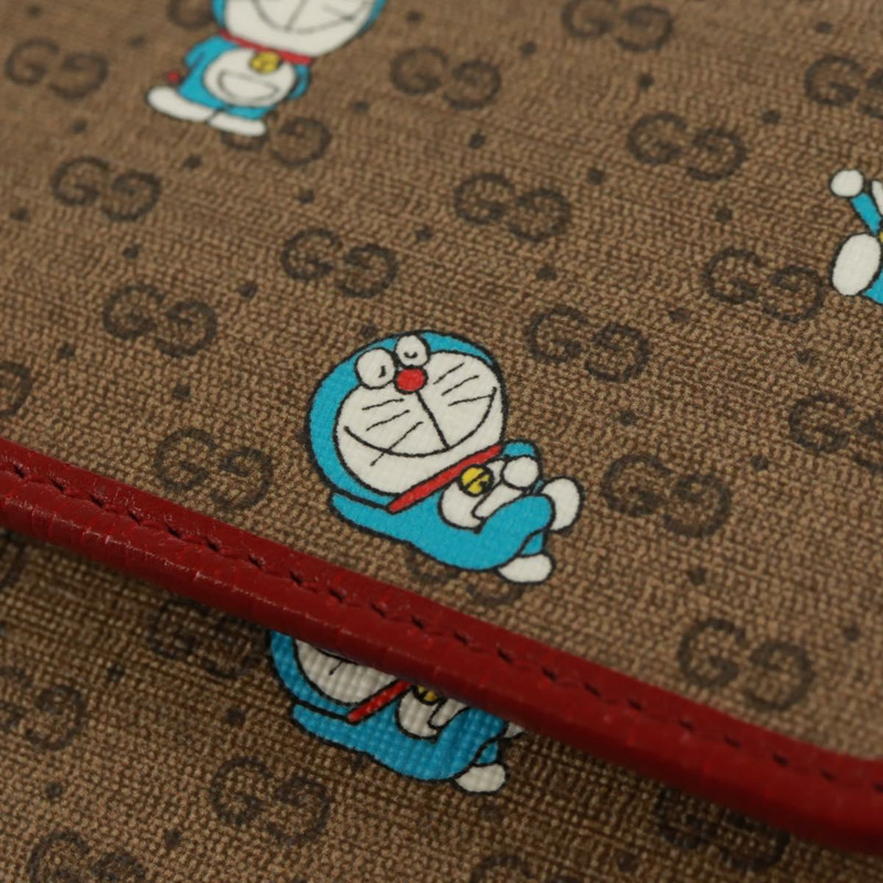 【日本直送】GUCCI Micro GG Supreme哆啦A夢肩包 PVC 米色 金色 647805 正品 163610M-8