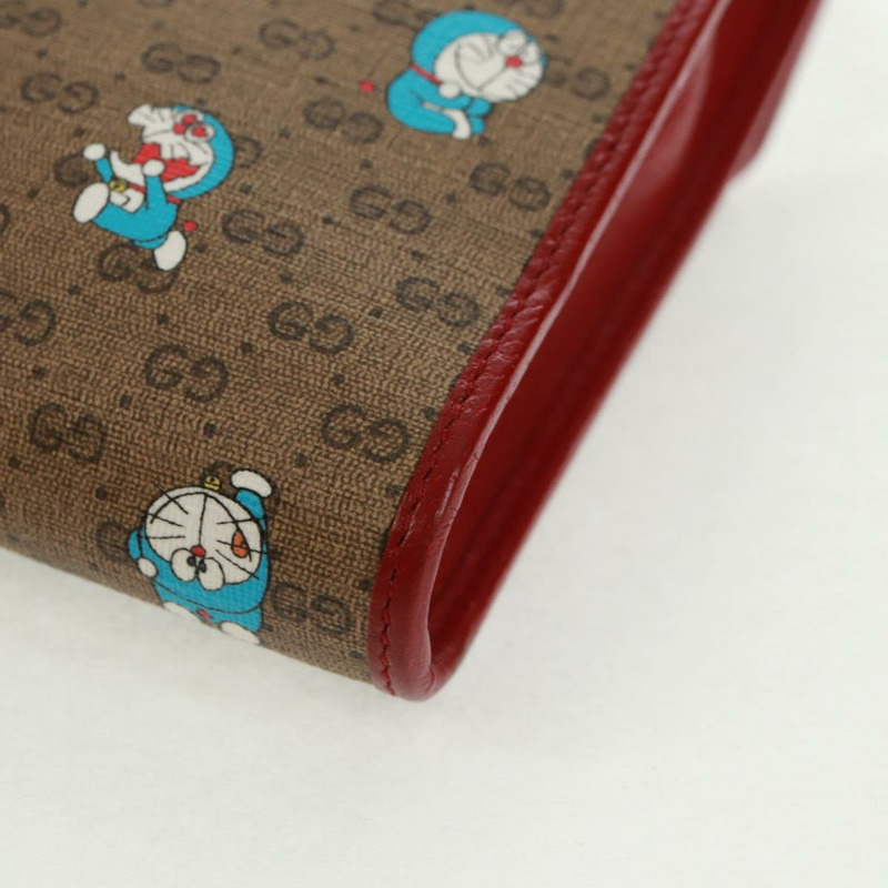 【日本直送】GUCCI Micro GG Supreme哆啦A夢肩包 PVC 米色 金色 647805 正品 163610M-16