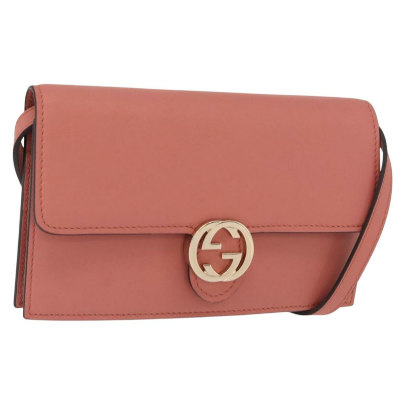 【日本直送】GUCCI 肩挎皮包 皮革 粉紅金 369664 正品 ka1585M-0