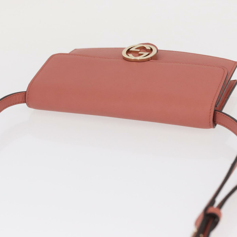 【日本直送】GUCCI 肩挎皮包 皮革 粉紅金 369664 正品 ka1585M-5