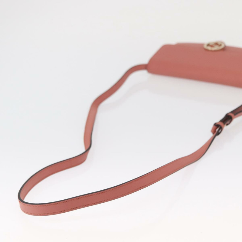 【日本直送】GUCCI 肩挎皮包 皮革 粉紅金 369664 正品 ka1585M-6