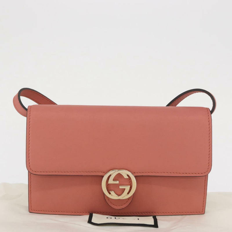 【日本直送】GUCCI 肩挎皮包 皮革 粉紅金 369664 正品 ka1585M-11