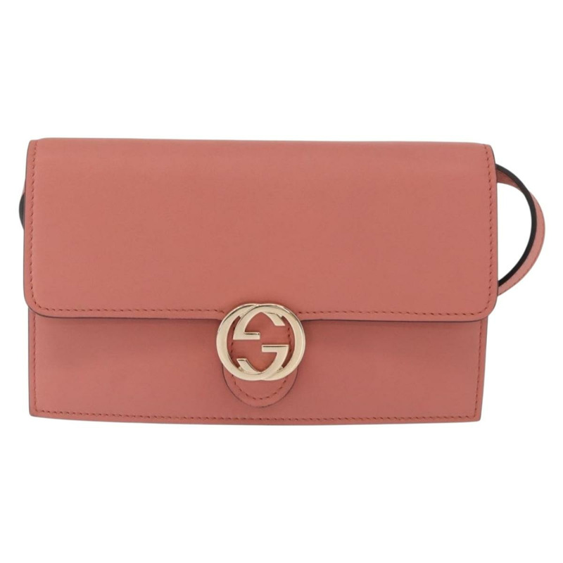【日本直送】GUCCI 肩挎皮包 皮革 粉紅金 369664 正品 ka1585M-12