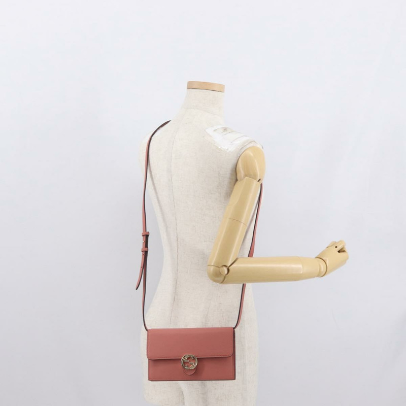 【日本直送】GUCCI 肩挎皮包 皮革 粉紅金 369664 正品 ka1585M-25