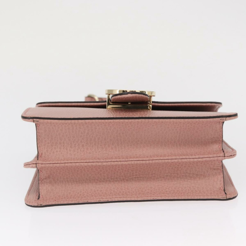 【日本直送】GUCCI 互扣鏈條肩背包 皮革 粉紅金 510304 正品 ka1595M-4