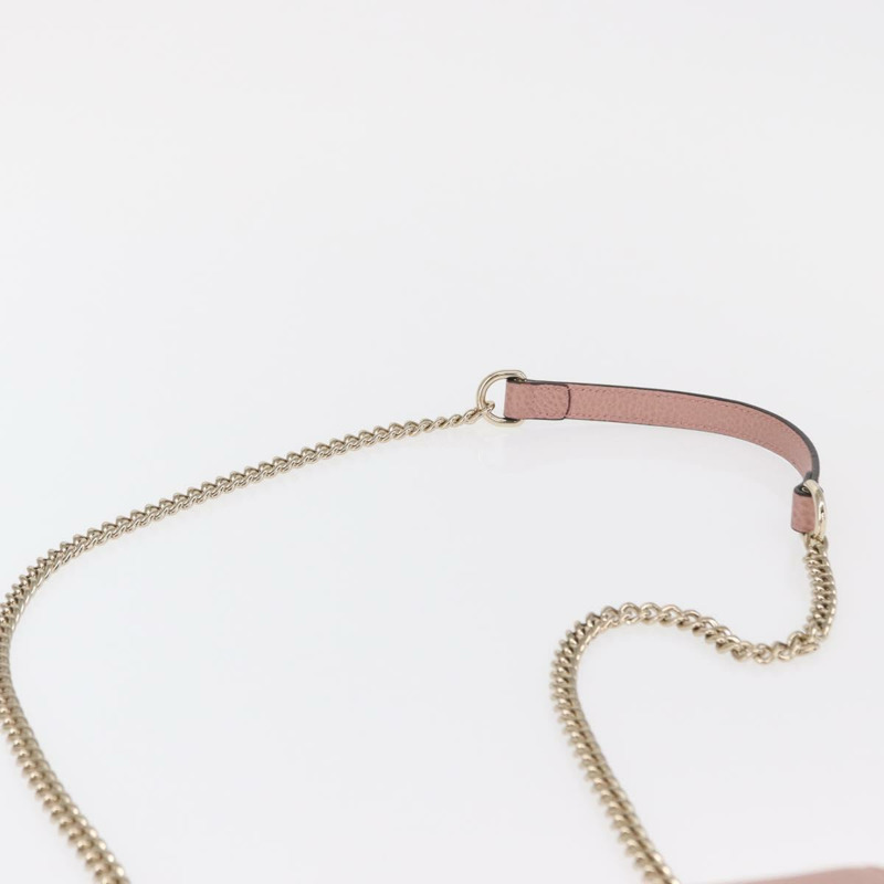 【日本直送】GUCCI 互扣鏈條肩背包 皮革 粉紅金 510304 正品 ka1595M-7