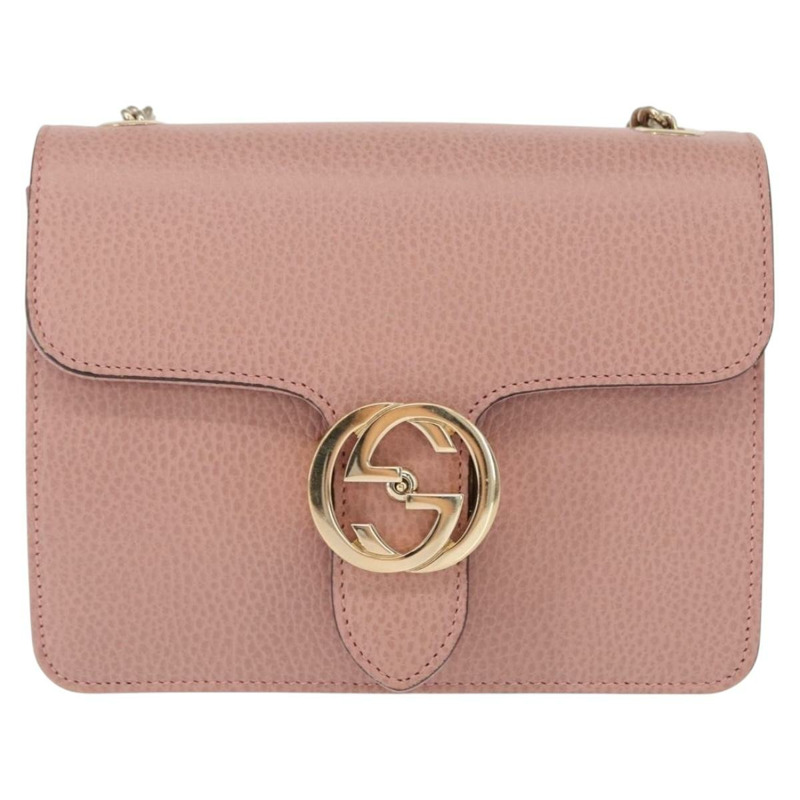 【日本直送】GUCCI 互扣鏈條肩背包 皮革 粉紅金 510304 正品 ka1595M-12