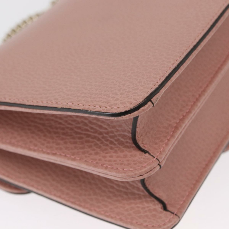 【日本直送】GUCCI 互扣鏈條肩背包 皮革 粉紅金 510304 正品 ka1595M-14