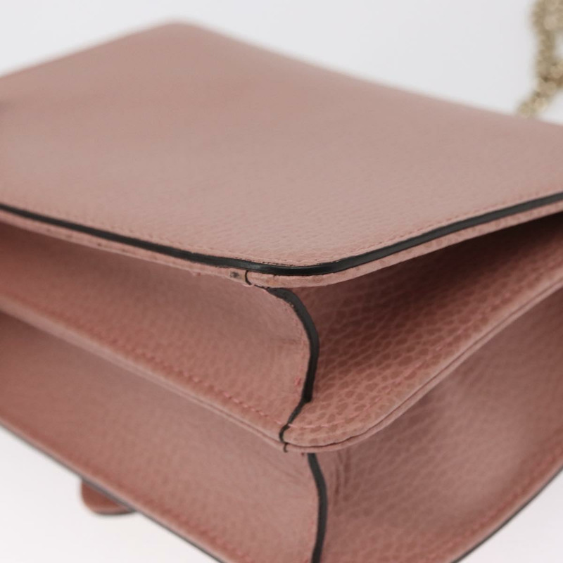 【日本直送】GUCCI 互扣鏈條肩背包 皮革 粉紅金 510304 正品 ka1595M-15