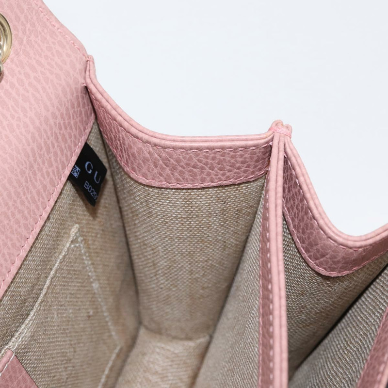 【日本直送】GUCCI 互扣鏈條肩背包 皮革 粉紅金 510304 正品 ka1595M-19