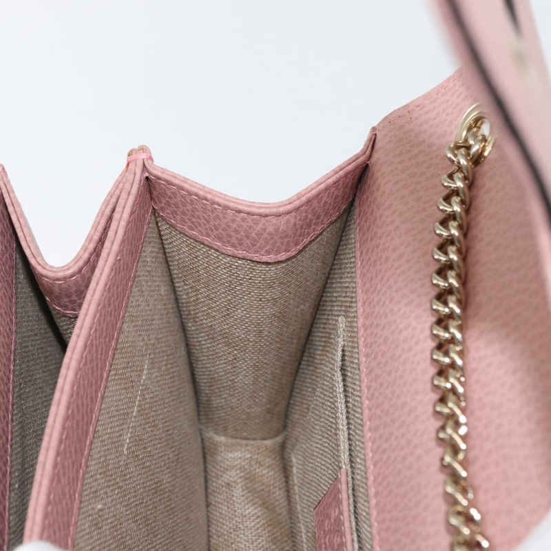 【日本直送】GUCCI 互扣鏈條肩背包 皮革 粉紅金 510304 正品 ka1595M-20