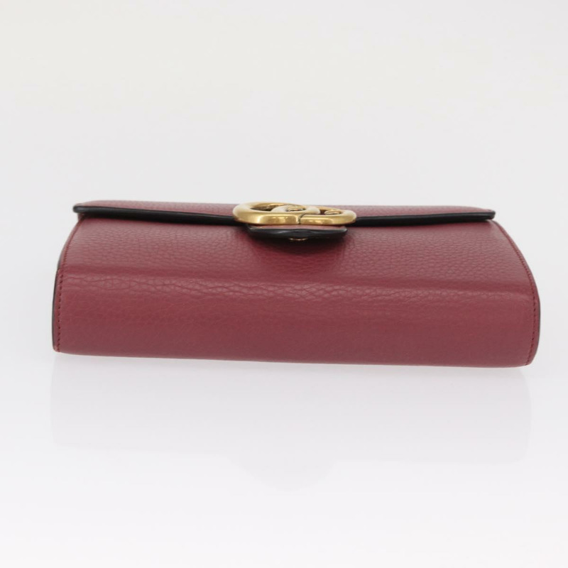 【日本直送】GUCCI GG Marmont 鏈條單肩包 皮革 粉金 401232 正品 ka1546SAV-4