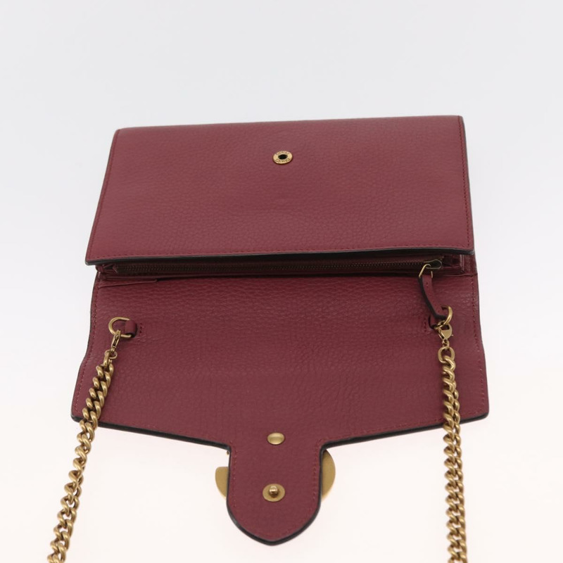【日本直送】GUCCI GG Marmont 鏈條單肩包 皮革 粉金 401232 正品 ka1546SAV-9