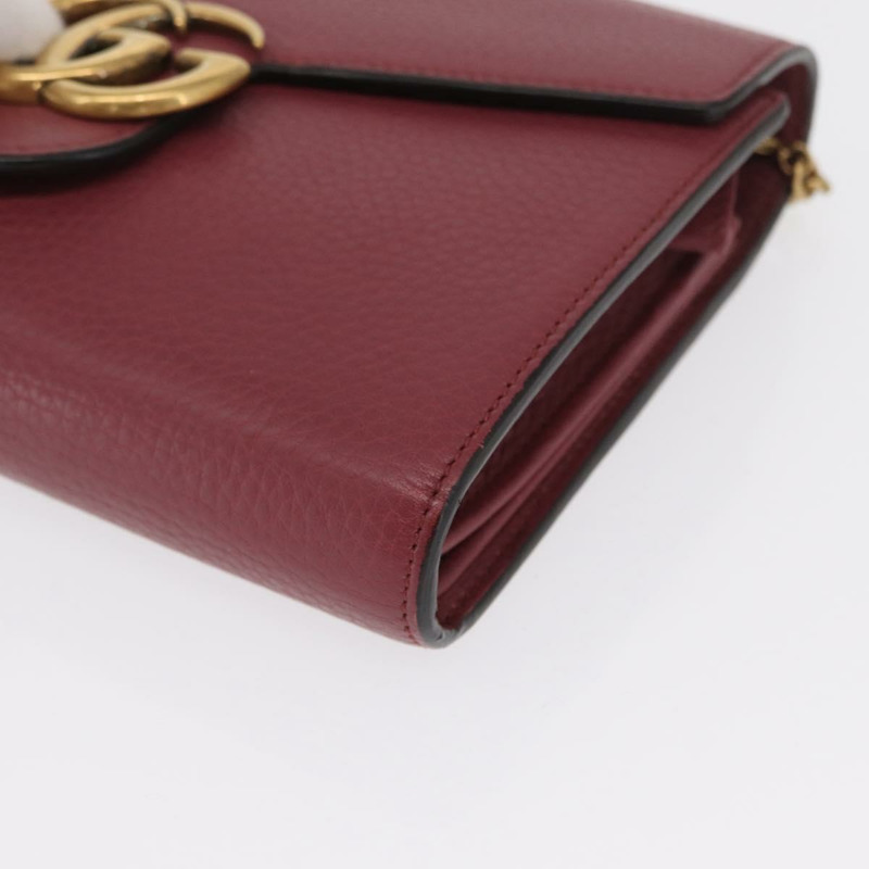 【日本直送】GUCCI GG Marmont 鏈條單肩包 皮革 粉金 401232 正品 ka1546SAV-13