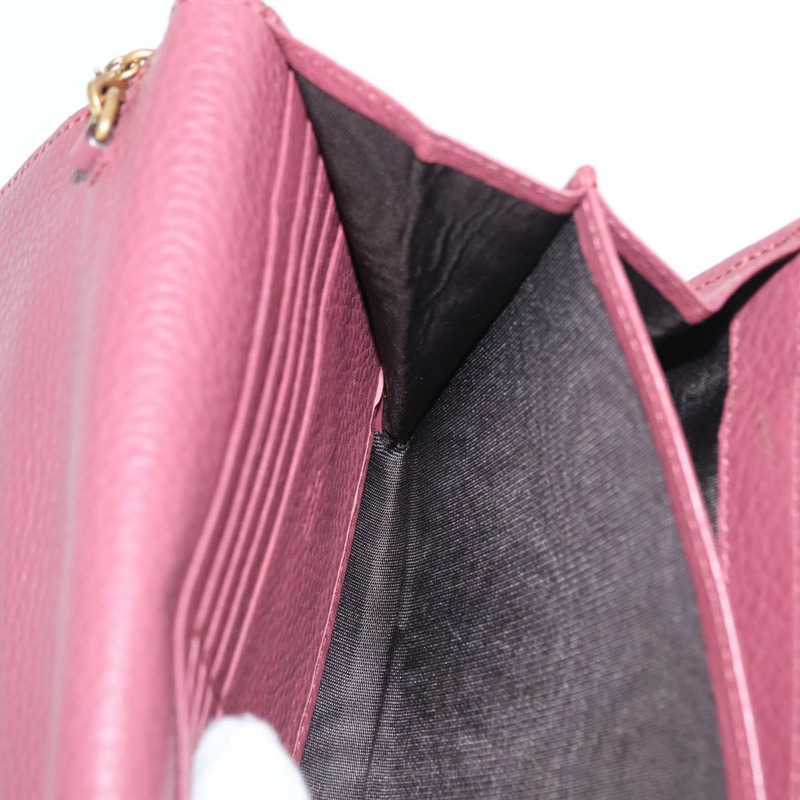 【日本直送】GUCCI GG Marmont 鏈條單肩包 皮革 粉金 401232 正品 ka1546SAV-18