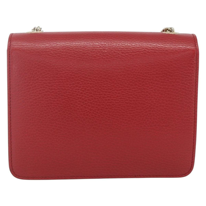 【日本直送】GUCCI 鏈條互扣式肩背包 皮革 紅色 金色 510304 正品 ka1541M-1