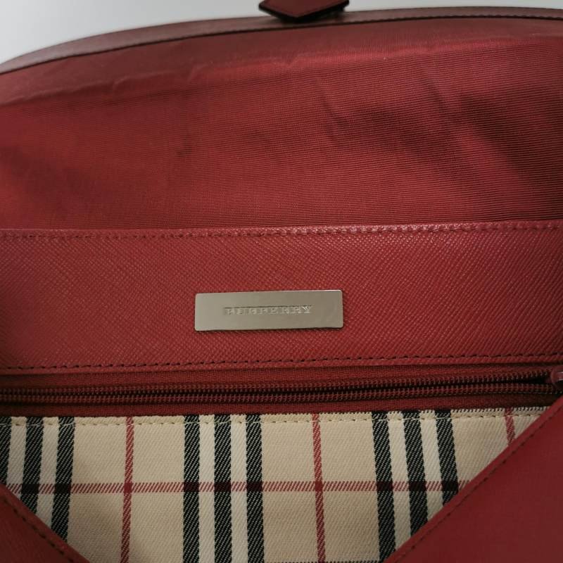 Burberry牛皮純色金屬字母logo微標翻蓋單肩包-7