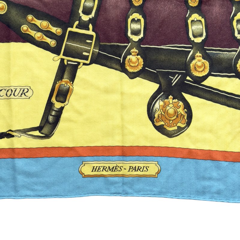 HERMES Harnais de Coeur shawl 140 羊絨 圍巾-1
